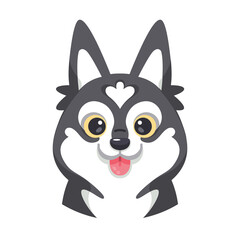 Isolated cute avatar of a husky dog breed Vector illustration