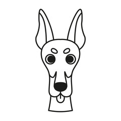 Isolated cute avatar of a doberman pinscher dog breed Vector illustration