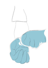 Doctors are the front to prevent coronavirus disease (Covid-19). continuous line drawing. minimalist