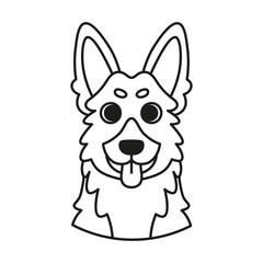 Isolated cute avatar of a german shepherd dog breed Vector illustration