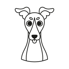 Isolated cute avatar of a whippet dog breed Vector illustration