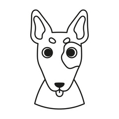 Isolated cute avatar of a bull terrier dog breed Vector illustration