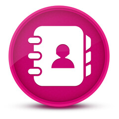 Contact book luxurious glossy pink round button abstract