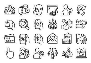 Vector set of Engineering team, Health app and Best manager line icons set. Calendar report, Money wallet and Credit card tag. Security, Money app and Business way icons. Vector
