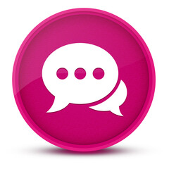 Message luxurious glossy pink round button abstract