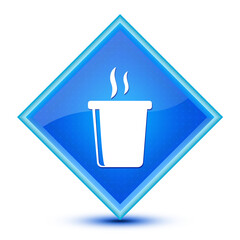 Fast food hot drink icon isolated on special blue diamond button illustration
