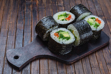 Japanese sushi - fast food. Asian traditional snack