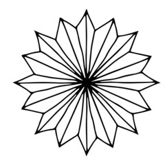 hand-drawn beautiful snowflake. decor element. monochrome. vector doodle
