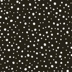 Black seamless pattern with white dots