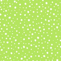Wall murals Green Green seamless pattern with white dots