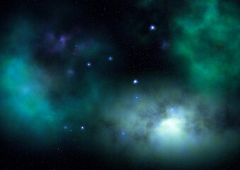 Obraz na płótnie Canvas Star field in space and a nebulae