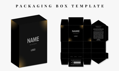 luxury Perfume Packaging design, box design template, Box die line, 3d Box Mockup, Vector Template.