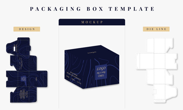 luxury Perfume Packaging design, box design template, Box die line, 3d Box Mockup, Vector Template.
