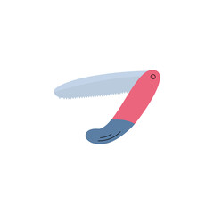 Jackknife tool for camping and woodcutting, flat vector illustration isolated.