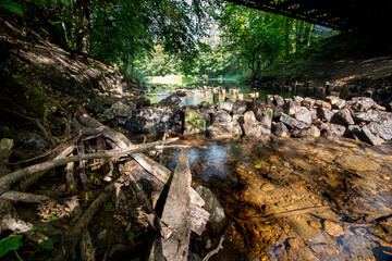 river with stones - obrazy, fototapety, plakaty