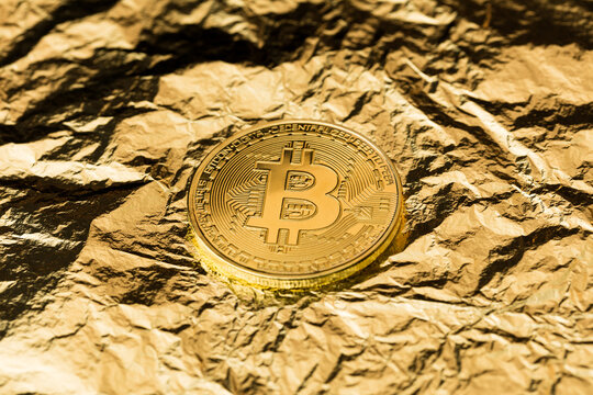 Bitcoin on gold leaf