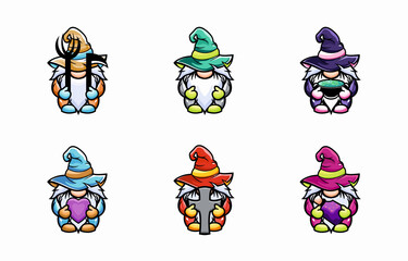Gnomes with haloween concept design 