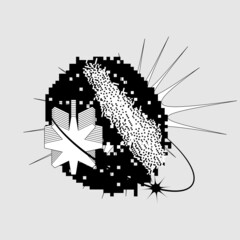 Universal trendy textured geometric bright bold shapes template