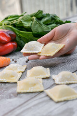 Ravioli Homemade raw