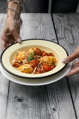 Italian pasta with tomato sauce