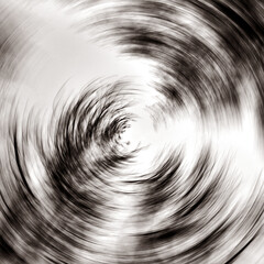 The cycle. Tree tops taken in motion. Circles on the water. Black and White. Abstract background