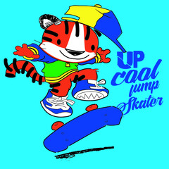 tigre andando de skater