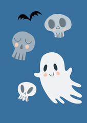Vector illustration of Halloween creatures