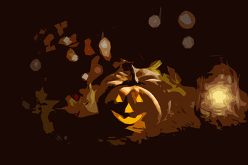 Autumn orange pumpkin for thanksgiving holiday, harvest decoration design.