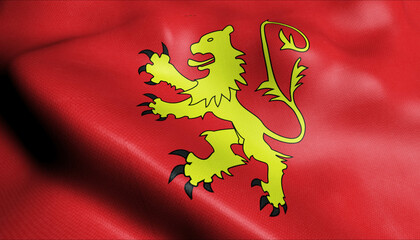 3D Waving Malta city Flag of Valletta Closeup View