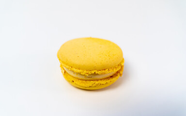 Macaroons on a white background, colorful macaroons french cookies. Macaroons.