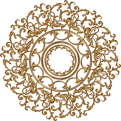 3D-image bronze central rozette ornament for ceiling decorationmage