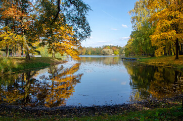 Alexander park in autumn, Pushkin (Tsarskoe Selo), St. Petersburg, Russia