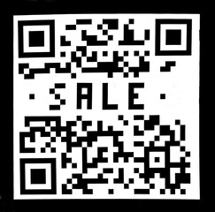 Sale text abstract sign shopping, for selling, discount, motivation concept mobile phone qr code design.