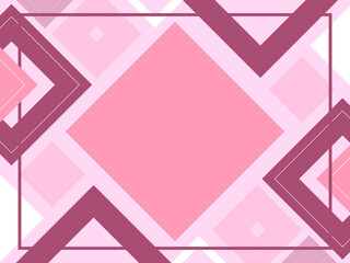 Abstract geometric pink background made from squares, shape pattern, rose gold template with copy space, modern layout, vector with place for text