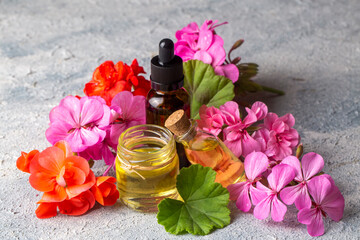 Geranium flower and geranium oil