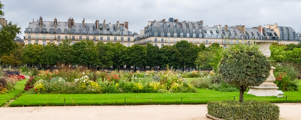 Paris, the Tuileries garden, beautiful public park
