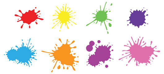 Colorful Paint Splatter Clipart Set