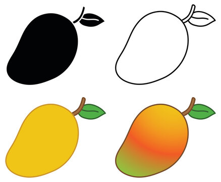 Mango Trace Color Preschool Worksheet Kids Stock Vector (Royalty Free)  1992330179 | Shutterstock