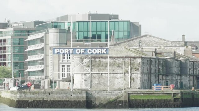 Cork city Port of Cork in Ireland and docks on the quay