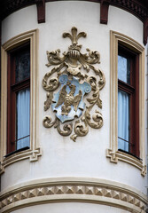 Architectural details at the Peles Castle in Sinaia city - Romania 28.Sep.2021 It is a palace built...