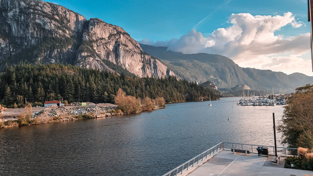 Squamish, British Columbia 
mountain and sea view