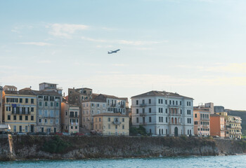 Takeoff Over old Town of Corfu
