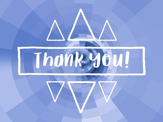 Thank You Card. Hand Written Lettering with retro background, celebrating,Wedding Invitation, Thank You Message,