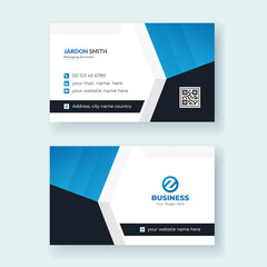 Corporate Business Card, Clean, and Minimal Business Card, Corporate ID Card Design Template, Professional Identity Card Template Vector.