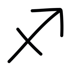 Vector hand drawn doodle sketch sagittarius astrological zodiac sign isolated on white background