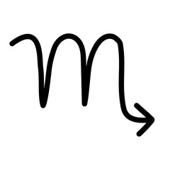 Vector hand drawn doodle sketch scorpio astrological zodiac sign isolated on white background