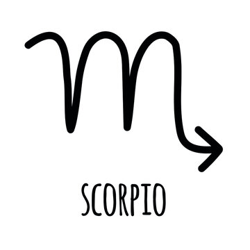 Vector hand drawn doodle sketch scorpio astrological zodiac sign isolated on white background