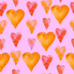 Fototapeta premium Pink Valentine's day background with hearts