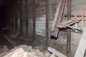 Old abandoned tram tunnel under the Brno Castle Hill