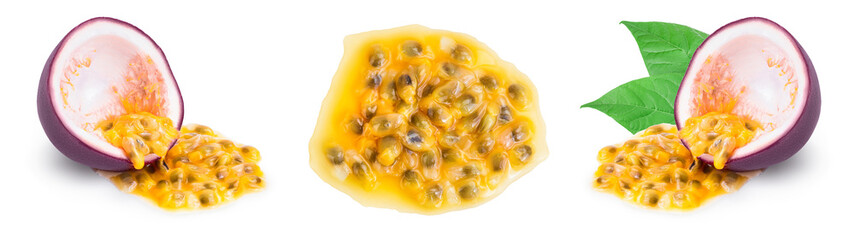 passion fruit isolated on white background. maracuya with full depth of field